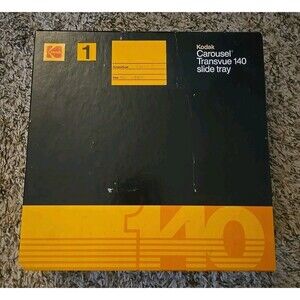 Vintage Kodak Carousel Transvue 140 Slide Tray with Original Box Gray For Slides